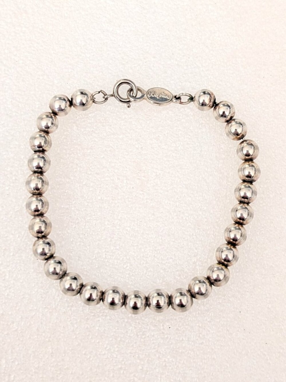 Vintage Napier silver bead ball bracelet - Picture 6 of 7